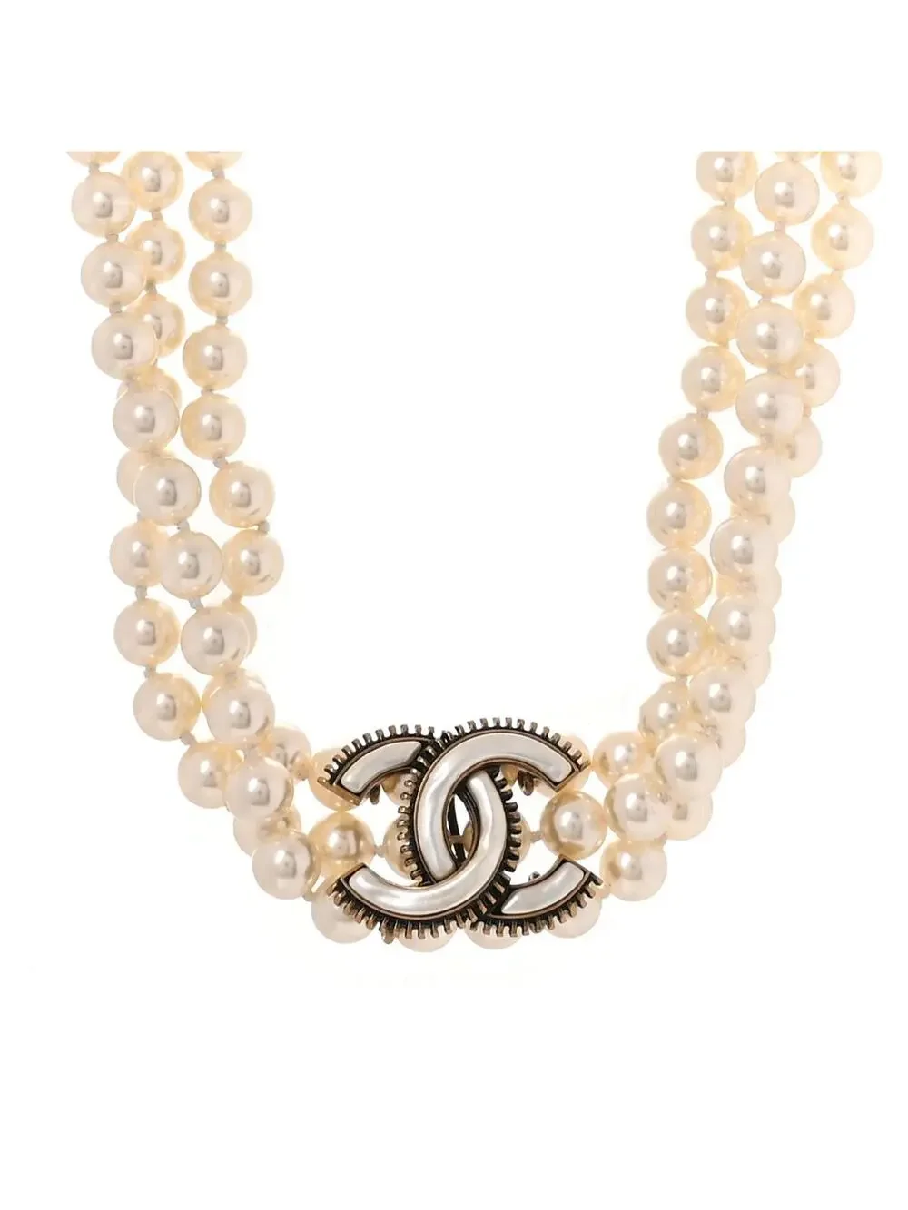 Chanel Pearl Cc Multi Strand Choker #339599C12B